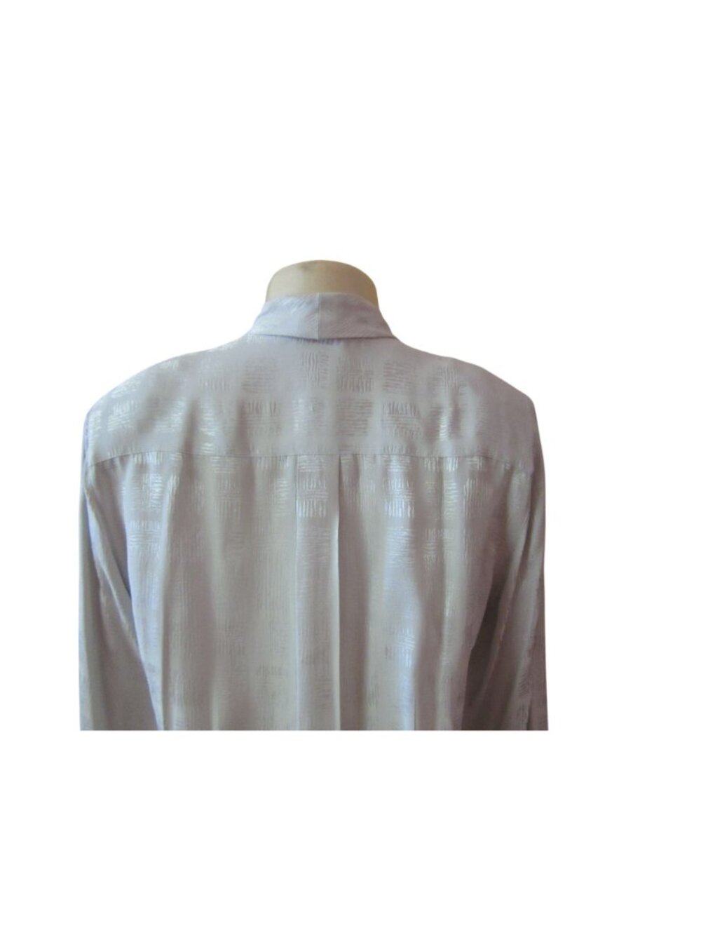 Vintage Christian Dior Gray Silk Blouse With Attached Bow Tie Size 10 - Picture 6 of 8